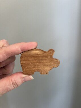 Vintage 3" Wooden Pig Cut Out Trinket